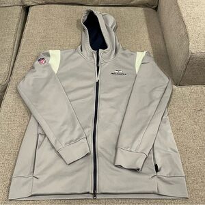 Nike Seattle Seahawks Light Gray On-Field Zip Up Hoodie